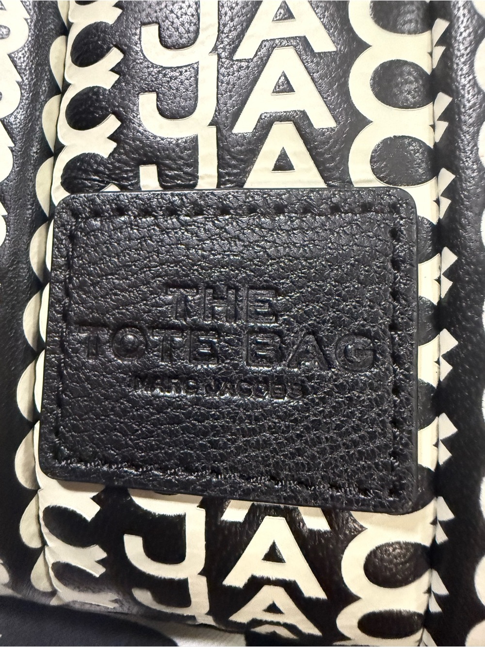 Marc Jacobs The Tote Bag Mini Black Ivory Logo Print Leather Crossbody Dust Bag - Picture 11 of 11